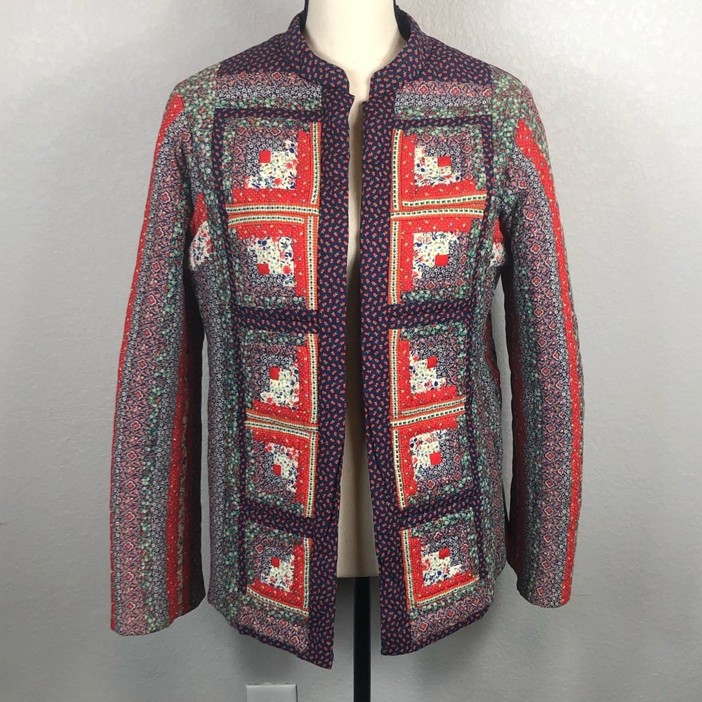 Vintage Handmade Patchwork Quilt Jacket